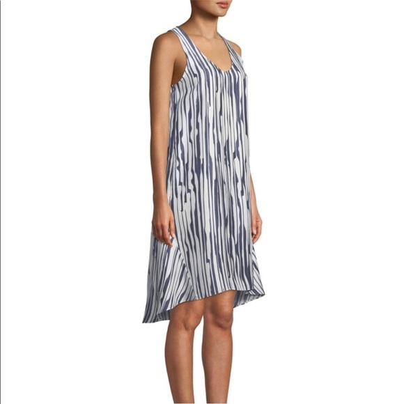 Theory Adlerdale Broken-Stripe Silk Twill Dress - Picture 2 of 8